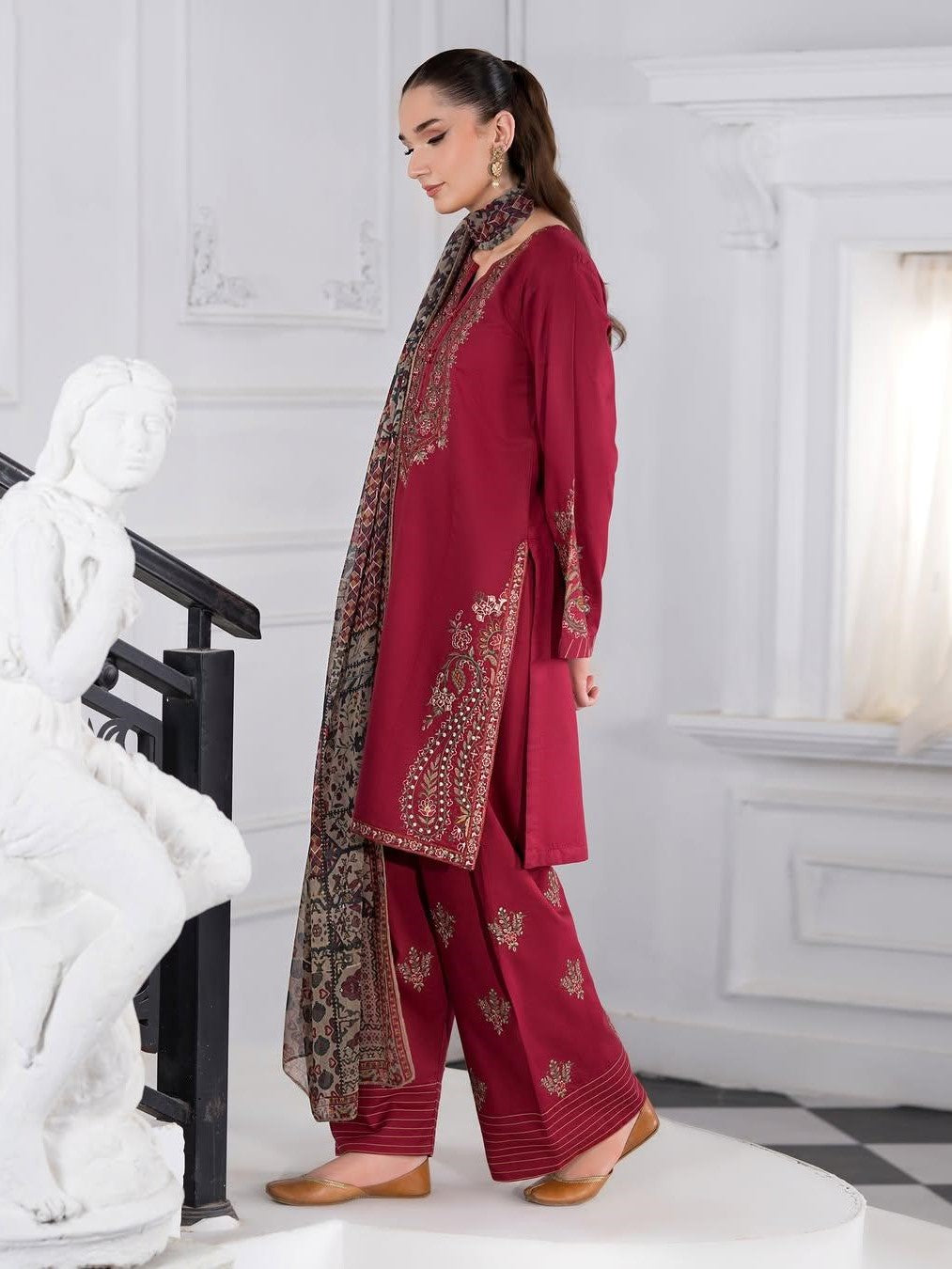 Abira Emb 3pc Dress