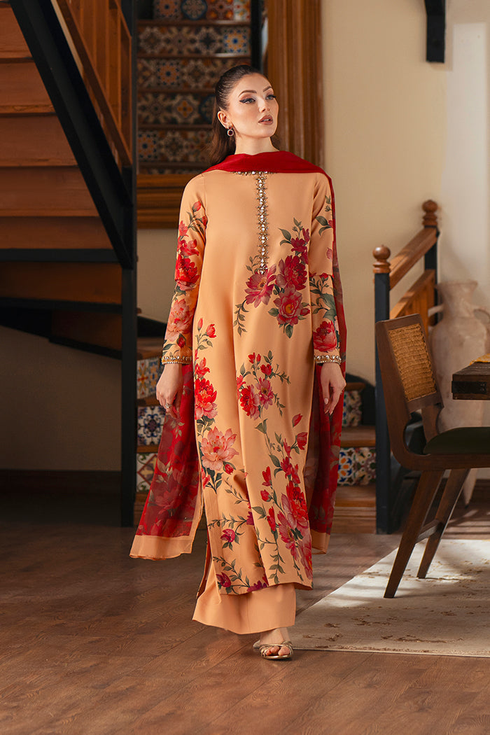 Kaif Printed with Handwork 3pc Dress