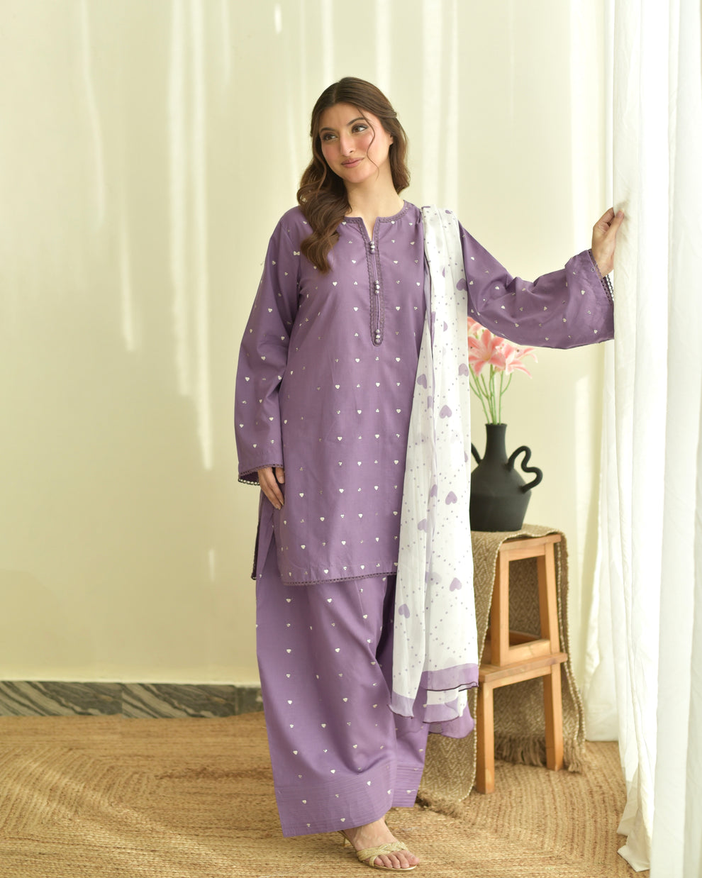 Purple Hearts 3pc Dress