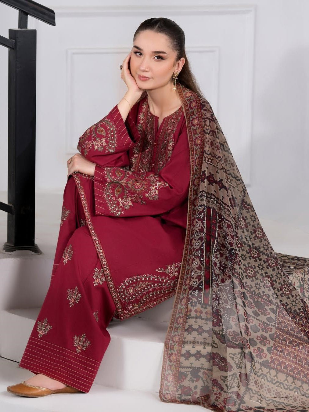 Abira Emb 3pc Dress
