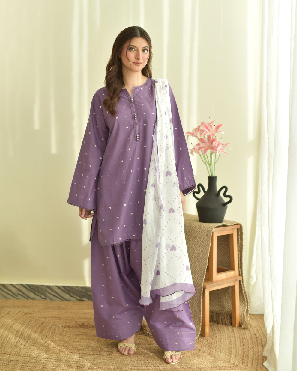 Purple Hearts 3pc Dress