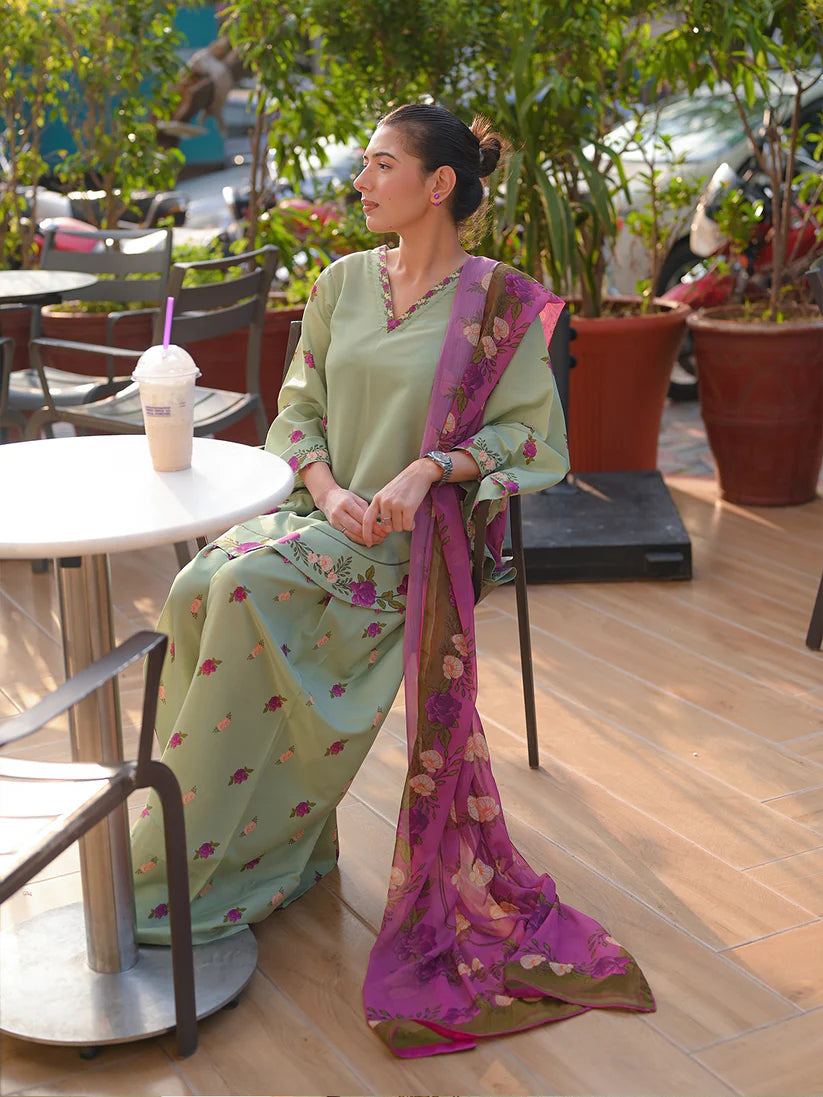 Celadon Petals 3pc Dress