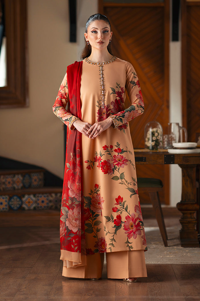 Kaif Printed with Handwork 3pc Dress