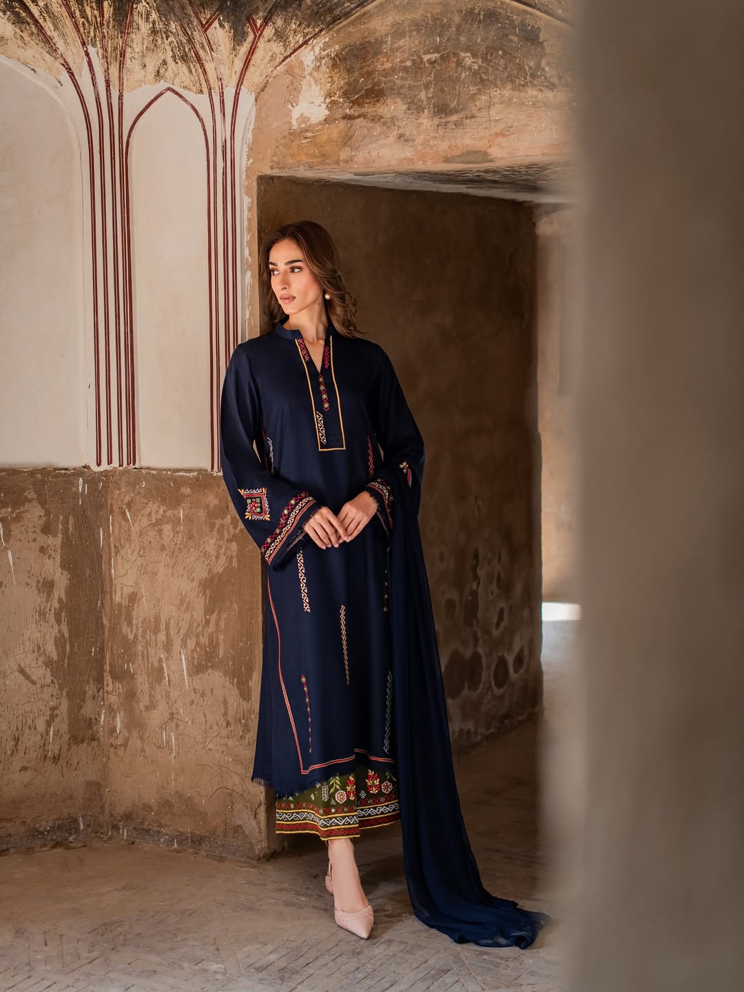 Roha Embroidered 3pc Dress