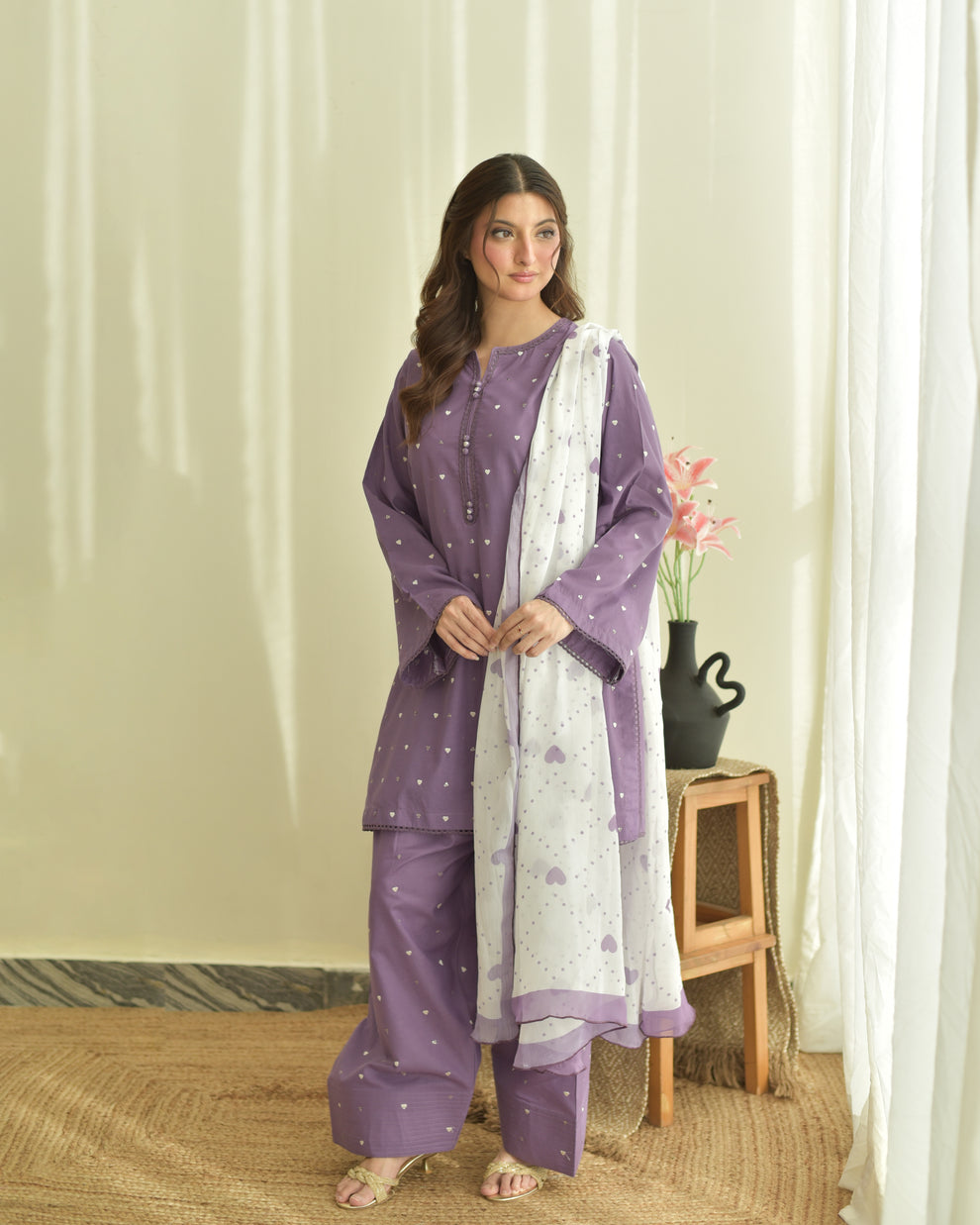 Purple Hearts 3pc Dress